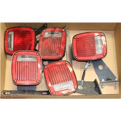 LOT OF 5 TRAILER LIGHT ASSEMBLIES