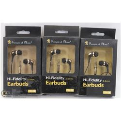LOT OF 3 HIGH FIDELITY EARBUDS