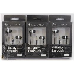 LOT OF 3 HIGH FIDELITY EARBUDS