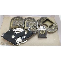 LOT OF 4 LIGHTER BELT BUCKLES