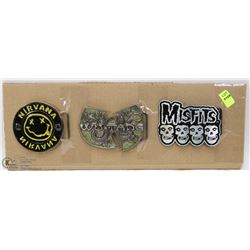 LOT OF 3 ROCK BAND THEMED BELT BUCKLES