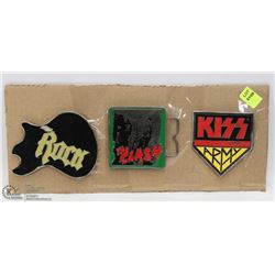 LOT OF 3 ROCK BAND THEMED BELT BUCKLES