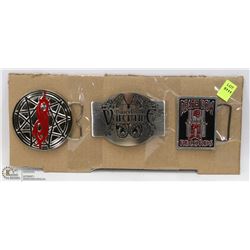 LOT OF 3 ROCK BAND THEMED BELT BUCKLES