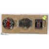 Image 1 : LOT OF 3 ROCK BAND THEMED BELT BUCKLES
