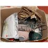 Image 1 : LARGE BOX OF HOUSEHOLD INCL FABRIC SHOE RACKS