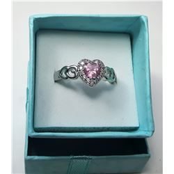 18 - PINK & WHITE TOPAZ HEART HALO