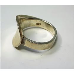 14 - 925 SILVER STAMPED FREE FORM RING