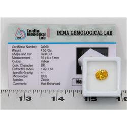 #67-NATURAL YELLOW ZIRCON GEMSTONE4.5CT