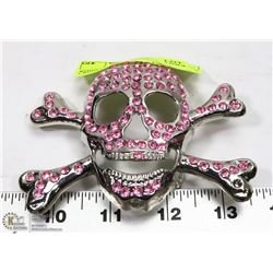 RHINESTONE JOLLY ROGER SKULL & CROSSBONES BELT
