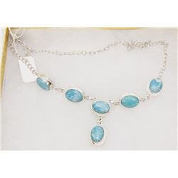 #48-CARIBBEAN LARIMAR GEMSTONE NECKLACE