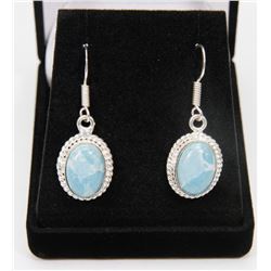 #49-CARIBBEAN LARIMAR GEMSTONE EARRINGS