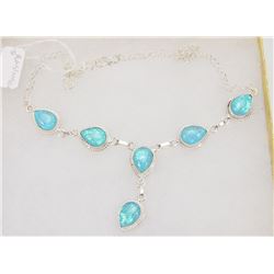 #44-AUSTRALIAN TRIPLE OPAL GEMSTONE NECKLACE