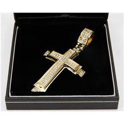 LARGE RHINESTONE CROSS PENDANT