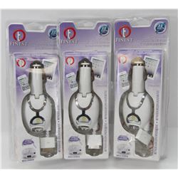 BUNDLE OF 3 RETRACTABLE IPAD/IPHONE CAR CHARGERS