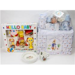 NEW PETTE RABBIT 9 PC DIAPER BAG SET (BLUE)