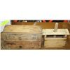 Image 1 : TWO ANTIQUE CHEESE BOXES & WOODEN BUTTER PRESS