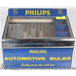 VINTAGE PHILIPS AUTOMOTIVE BULB DISPLAY CABINET