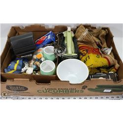 LARGE FLAT W/VINTAGE ITEMS INCL. CAMERAS,