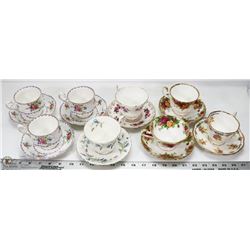SET 0F 8 VINTAGE TEA CUP & SAUCER ROYAL ALBERTA
