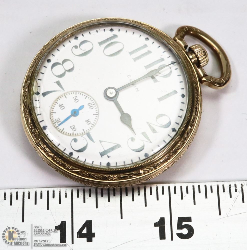 ELGIN 16 SIZE, 17 JEWEL POCKET WATCH . DATES 1935,