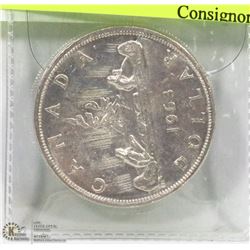 1963 CANADIAN SILVER DOLLAR WITH YOUNG QUEEN