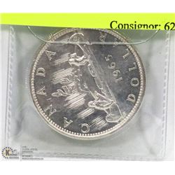 1965 CANADIAN SMALL BEAD SILVER DOLLAR