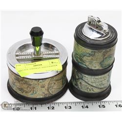 VINTAGE ASHTRAY AND LIGHTER