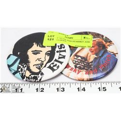 VINTAGE ELVIS AND STARSKY AND HUTCH BUTTONS