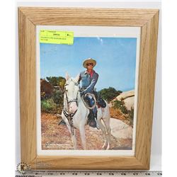 FRAMED LONE RANGER SIGN PICTURE, UNAUTHENTICATED