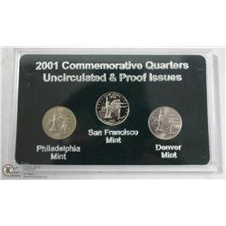 2001 US UNCIRCULATED PROOF ISSUE COIN SET FROM 3