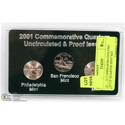 2001 US COMMEMORATIVE UNC PROOF QUARTER MINT SET.