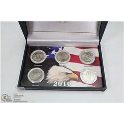 2010 US 5 MINT QUARTERS.