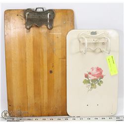 LOT OF 2 VINTAGE CLIPBOARDS