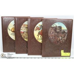 LOT OF 4 OLD WEST BOOKS, LEATHER BOUND