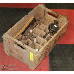CRATE WITH MULTI WRENCH, FLASHLIGHT & MORE