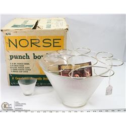 VINTAGE NORSE PUNCH BOWL SET WITH BOX