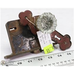 ANTIQUE GLASS DOOR KNOB WITH HARDWARE ON CHOICE