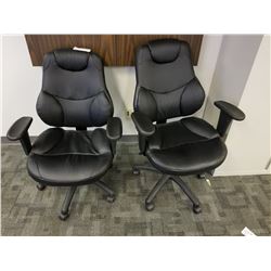 (9012) -2 LEATHER COMPUTER CHAIRS