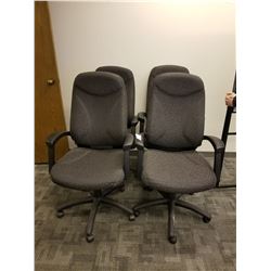 (9015) LOT OF 4 MATCHING COMPUTER CHAIRS