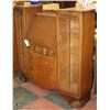 Image 2 : ANTIQUE WOOD SECRETARY DESK WITH GLASS DOORS