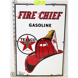 1955 TEXACO FIRE CHIEF GAS PUMP PORCELAIN METAL