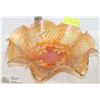 Image 1 : ORNATE ORANGE CARNIVAL GLASS FRUIT BOWL