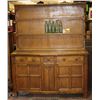 Image 1 : 3 DRAWER, 2 DOOR WOOD ANTIQUE BUFFET WITH 3 UPPER