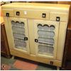 Image 1 : VINTAGE WOOD YELLOW HUTCH 3 DRAWER 2 DOOR