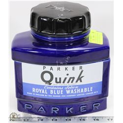 VINTAGE STORE JAR FOR PARKER QUINK , ROYAL BLUE IN
