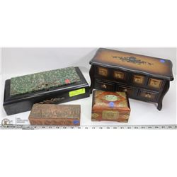 71) LOT OF VINTAGE BOXES INCL LETTER BOX & TRINKET