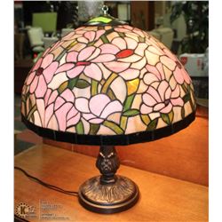 PINK STAINED GLASS LAMP