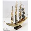 Image 2 : 11) GENUINE VINTAGE BONE & HORN ITALY BONE SHIP