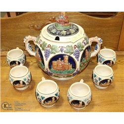 9) WEST GERMANY STONEWARE 5L PUNCH BOWL/SOUP