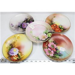 LOT OF 5 FLORAL NORITAKE COLLECTOR PLATES